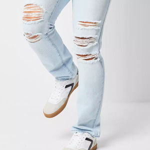 Arizona Mens Straight Fit Jean. Distressed Color: Ice Destruct 36x30